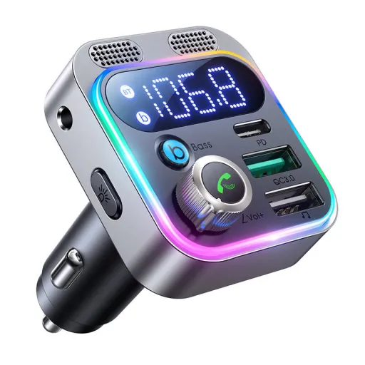 Joyroom JR-CL16 Bluetooth FM transmitter USB + USB-C, 48W (fekete)