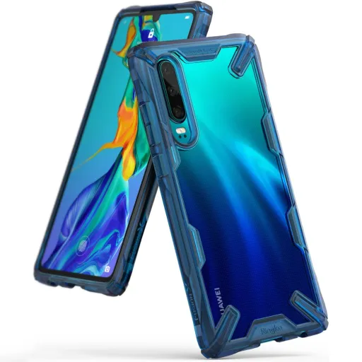 Ringke Fusion X PC tok TPU kerettel Huawei P30 kék színben