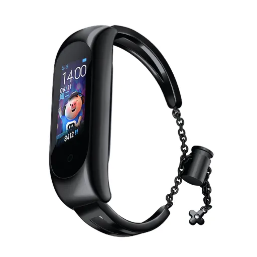 Xiaomi Mi Band 6 / 5 / 4 / 3 metal band óraszíj fekete