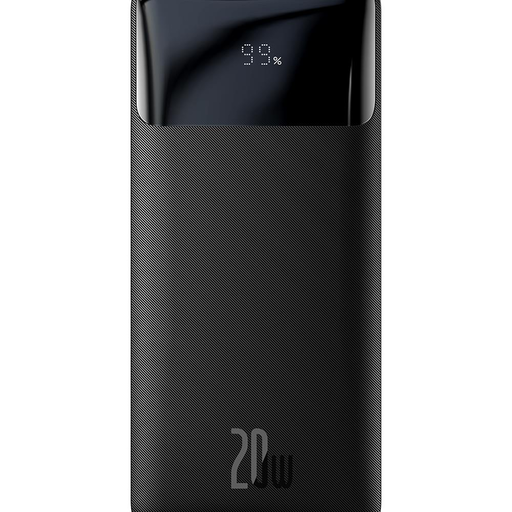 Baseus Bipow Gyorstöltő Power Bank 20000mAh 20W fekete + USB-A - Micro USB 0,25m kábel fekete (PPBD050501)
