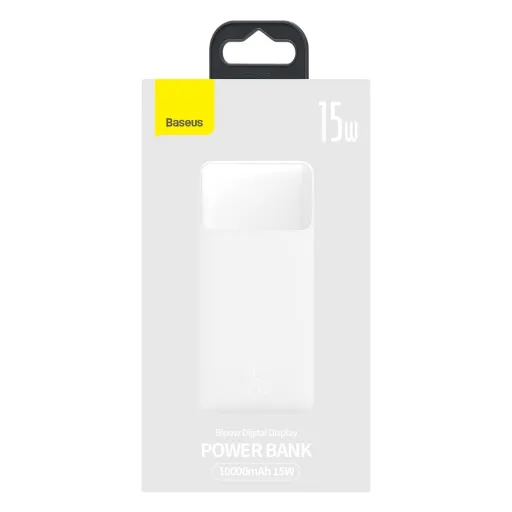 Baseus Bipow powerbank 10000mAh 2xUSB, Type C 15W + USB - micro USB kábel fehér (PPBD050002)