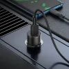Borofone autós töltő BZ19A Wisdom USB QC 3.0 18W + USB-Type C kábel 1m fekete - 2. kép