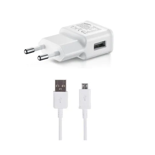 Samsung 15W fali töltő adapter EP-TA200EWE + ECB-DU4EWE microUSB kábel fehér