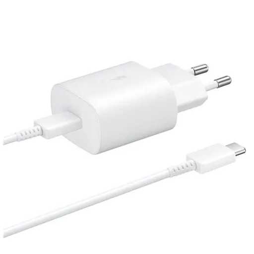 Samsung 25W hálózati töltő adapter EP-TA800EWE + EP-DA705BWE USB-C/USB-C kábel fehér