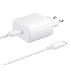 Samsung 45W hálózati töltő adapter EP-TA845EWE + EP-DW767JWE USB-C/USB-C kábel fehér