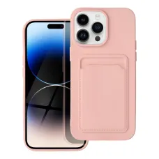 iPhone 14 Pro Card Case Szilikon tok hátlapi kártyatartóval rózsaszín