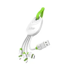 LDNIO LC95 3 az 1-ben 3.4A kompakt USB kábel (USB-A - USB-C + Lightning + micro USB)