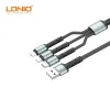 LDNIO LC93 3 az 1-ben USB töltőkábel 1.2m szürke (USB-A - USB-C + Lightning + micro USB) - 0. kép