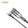 LDNIO LC93 3 az 1-ben USB töltőkábel 1.2m szürke (USB-A - USB-C + Lightning + micro USB) - 1. kép