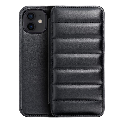 iPhone 12/12 Pro Puffer fliptok fekete iPhone 12/12 Pro Puffer fliptok fekete