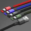 Baseus 4in1 gyorstöltő kábel szett 2 x Lightning 3.5A nylon harisnyázott piros/kék/zöld/fekete - 2. kép