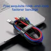 Baseus 4in1 gyorstöltő kábel szett 2 x Type-C 3.5A nylon harisnyázott piros/kék/zöld/fekete - 3. kép
