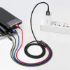 Baseus 4in1 gyorstöltő kábel szett 2 x Type-C 3.5A nylon harisnyázott piros/kék/zöld/fekete - 4. kép