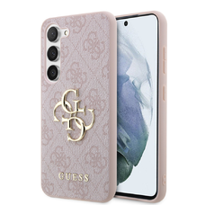 Samsung Galaxy S23 Ultra Guess PU 4G Metal Logo tok rózsaszín (GUHCS23L4GMGPI)