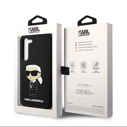 Samsung Galaxy S23 Karl Lagerfeld Liquid Silicone Ikonik NFT tok fekete (KLHCS23SSNIKBCK)