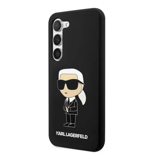 Samsung Galaxy S23+ Karl Lagerfeld Liquid Silicone Ikonik NFT tok fekete (KLHCS23MSNIKBCK)