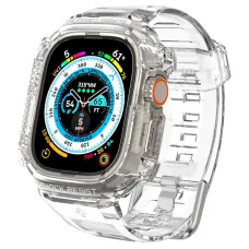 Apple Watch Ultra (49 mm) Spigen Rugged Armor Pro szíj és tok Crystal Clear