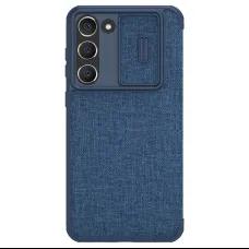 Samsung Galaxy S23 Nillkin Qin Pro bőr szövet fliptok kék