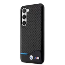 Samsung Galaxy S23 Plus BMW M PU Carbon Blue Line tok fekete