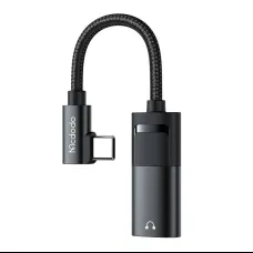 Mcdodo CA-1880 USB-C - AUX mini jack 3.5mm + USB-C (60W PD) átalakító adapter (fekete) DAC