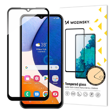 Samsung Galaxy A14 4G/5G üvegfólia Wozinsky Full Glue 9H fekete kerettel tokbarát