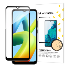 Xiaomi Redmi A1 Plus üvegfólia Wozinsky Full Glue 9H fekete kerettel tokbarát