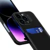 iPhone 14 Pro Max Leather Stand tok kártyatartóval fekete - 2. kép
