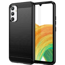 Samsung Galaxy A04E Carbon szénszál mintájú TPU tok fekete