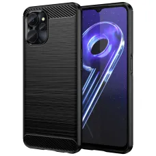 Realme 10 5G/Realme 9i 5G Carbon szénszál mintájú TPU tok fekete