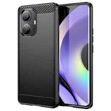 Realme 10 Pro Plus Carbon szénszál mintájú TPU tok fekete