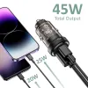 Tech-Protect CC45W 1xUSB Type-C 1xUSB PD45W/QC3.0 Autós Töltő fekete - 0. kép