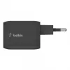 Belkin BoostCharge Pro 65W PD 3.0 PPS Dual USB-C GaN hálózati töltő adapter fekete (WCH013vfBK) - 1. kép