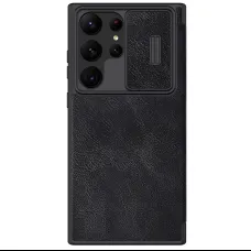 Samsung Galaxy S23 Ultra Nillkin Qin Pro bőr fliptok fekete
