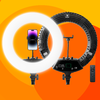 Jackal LR45-95U 45cm fekete LED körfény, körlámpa, ring light távirányítóval, stabil állvánnyal - 4. kép