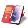 Samsung Galaxy A34 5G mágneses PU bőr fliptok kártyatartóval piros Alphajack - 1. kép