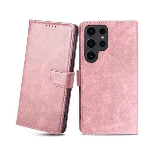 Samsung Galaxy S23 Ultra mágneses PU bőr fliptok kártyatartóval rózsaszín Alphajack Samsung Galaxy S23 Ultra mágneses PU bőr fliptok kártyatartóval rózsaszín Alphajack