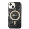 iPhone 14 Guess BUGUHMP14SHMEACSK Marble MagSafe kompatibilis hátlap + vezeték nélküli töltő fekete - 0. kép