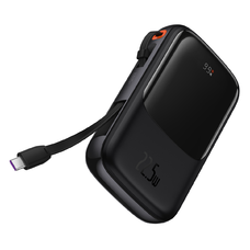 Baseus Qpow Pro Powerbank 10000mAh USB + TYP C - PD 22,5W Type C kábellel fekete