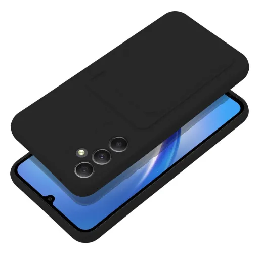 Samsung Galaxy A34 5G Card Case Szilikon tok hátlapi kártyatartóval fekete