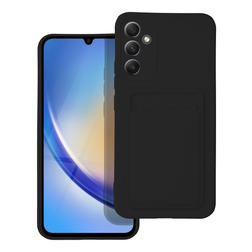 Samsung Galaxy A34 5G Card Case Szilikon tok hátlapi kártyatartóval fekete Samsung Galaxy A34 5G Card Case Szilikon tok hátlapi kártyatartóval fekete