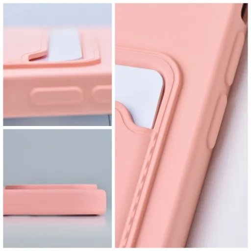 Samsung Galaxy A34 5G Card Case Szilikon tok hátlapi kártyatartóval rózsaszín