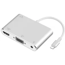 3 az 1-ben Lightning - HDMI + VGA + 3.5mm audio elosztó adapter