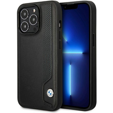 iPhone 14 Pro BMW BMHCP14L22RBDK Leather Blue Dots tok fekete