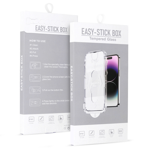 iPhone XS Max Easy-Stick Box Full Glue kijelzővédő üvegfólia fekete iPhone XS Max Easy-Stick Box Full Glue kijelzővédő üvegfólia fekete