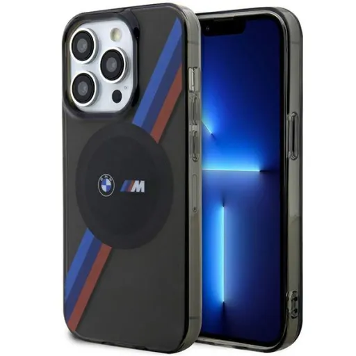 iPhone 14 Pro BMW BMHMP14LHDTK Tricolor Stripes MagSafe tok szürke