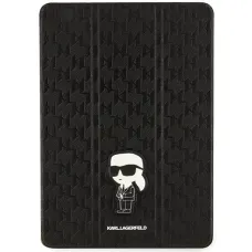 iPad 10.9'' Karl Lagerfeld KLFC11SAKHPKK Saffiano Monogram Ikonik Folio Magnet Allover tok fekete