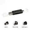 ROCKETEK 3 az 1-ben USB-A, USB Type-C, Micro USB kártyaolvasó SD, micro SD fekete (RT-CR11) - 2. kép