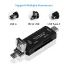 ROCKETEK 3 az 1-ben USB-A, USB Type-C, Micro USB kártyaolvasó SD, micro SD fekete (RT-CR11) - 3. kép