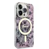 iPhone 14 Pro Guess PC/TPU Flowers IML MagSafe kompatibilis tok rózsaszín (GUHMP14LHCFWSP) - 1. kép