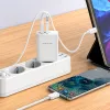 Borofone BN10 SunLight fali töltő adapter USB + Type C QC 3.0 PD 65W fehér - 0. kép